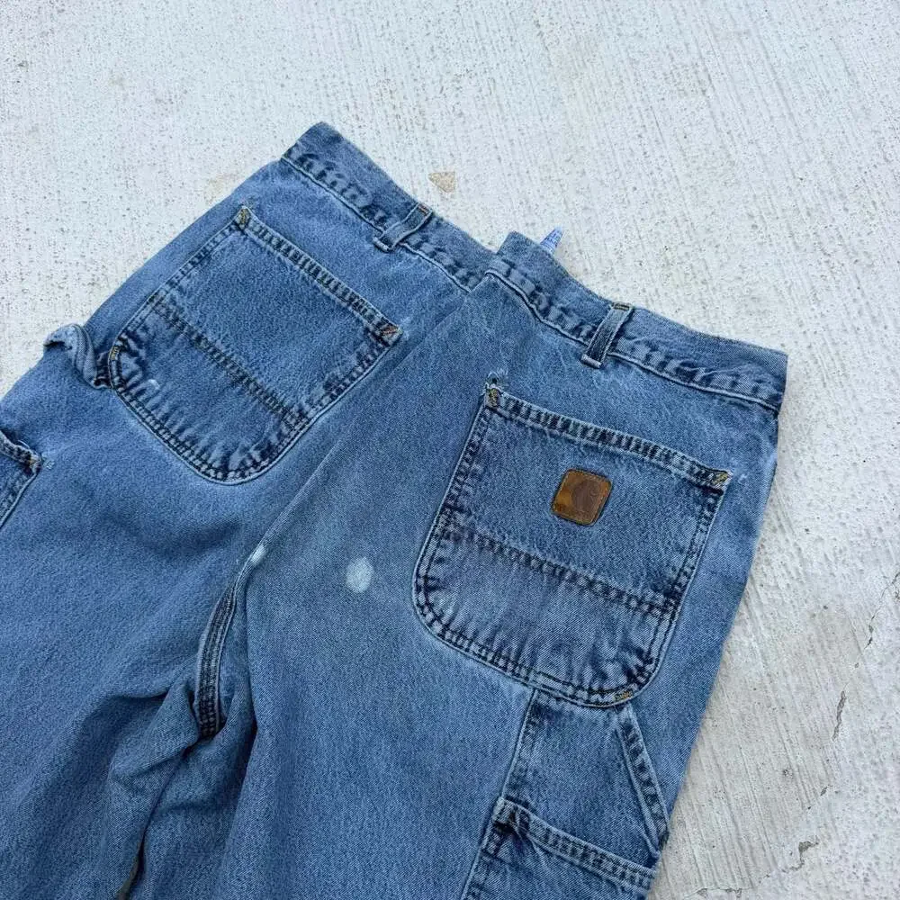 Vintage Carhartt Original Fit Dungaree Carpenter Denim Jeans 36 x 34